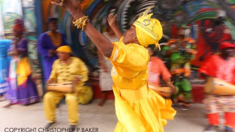 Performance of Santeria music and dance, Callejon de Hamel, Havana, Cuba; copyright Christopher P Baker
